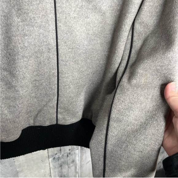 Veronica Beard coat felted wool cashmere bomber jacket gray black scuba Dickey - Picture 7 of 9